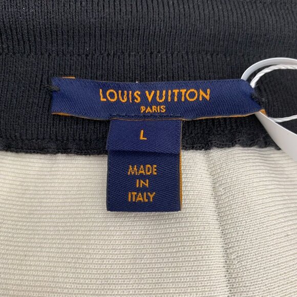 Louis Vuitton Black & White Logo Drawstring Silk-Blend Sport Pants Size L - Picture 2 of 8